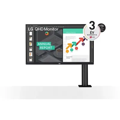 Monitor 27" 2560x1440 IPS HDMI DP USB USB-C LG 27QN880-B : 27QN880-B.AEU fotó