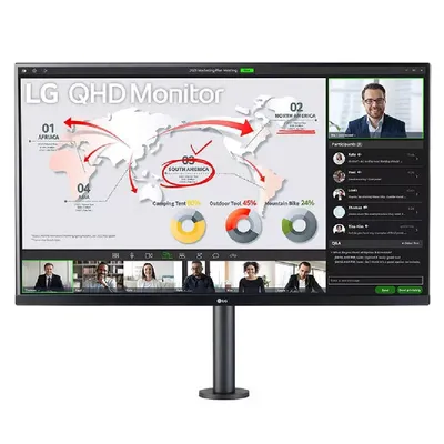 Monitor 31,5" 2560x1440 IPS HDMI DP USB USB-C LG 32QP88NP : 32QP88NP-B.AEU fotó