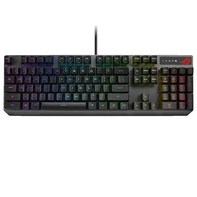 Gamer billentyűzet USB Asus ROG Strix Scope RX RGB fekete HU : 90MP0240-BKHA00 fotó