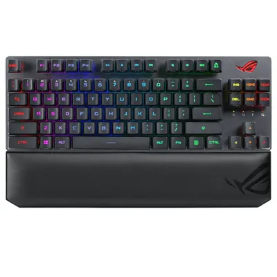 Vezetéknélküli gamer billentyűzet Asus ROG Strix Scope RX TKL Wireless Deluxe X807 fekete HU : 90MP02J0-BKHA00 fotó