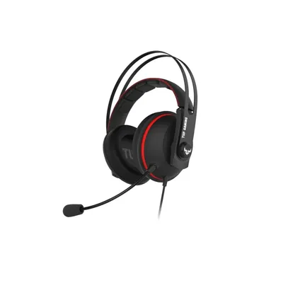 Fejhallgató ASUS TUF GAMING H7 Fekete-piros Gamer Headset : 90YH01VR-B8UA00 fotó