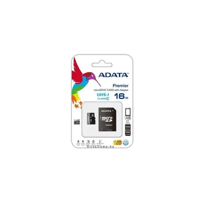 16GB Memória-kártya SD MicroSD Class10 + adapter ADATA : AUSDH16GUICL10-RA1 fotó