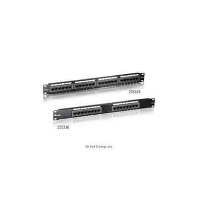 Cat5 patch panel 24 port, 1U, fekete Delock : EQUIP-235324 fotó