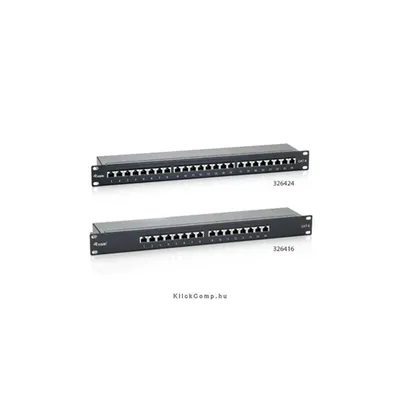 Cat6 patch panel 24 port, 1U, fekete, árnyékolt Delock : EQUIP-326424 fotó