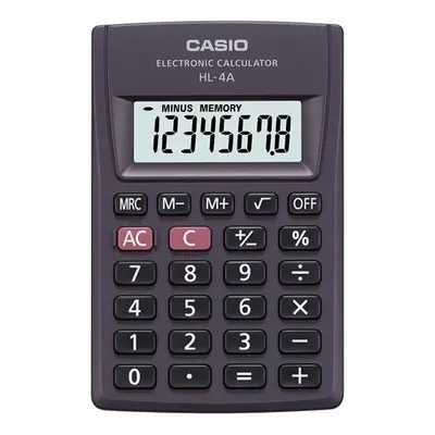 Zsebszámológép Casio HL-4A-S fekete : HL-4A-S fotó