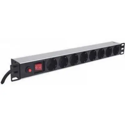 Elosztó 8 aljzat, LED fény, 3m, túlfeszültség védelem Rackmount : Rackmount-713986 fotó