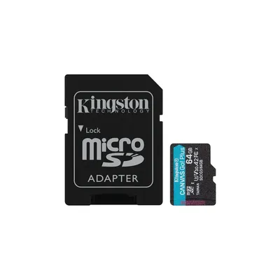 Memória-kártya 64GB microSDXC Class10 Kingston Canvas Go! Plus + adapter : SDCG3_64GB fotó