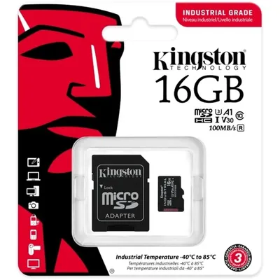 Memória-kártya 16GB microSDHC Class10 Kingston Industrial + olvasó : SDCIT2_16GB fotó