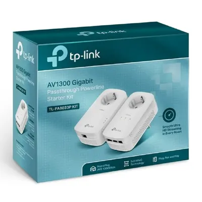 Powerline Adapter TP-LINK TL-PA8033P-KIT AV1300 3-Port Gigabit Passthrough Powerline Starter Kit : TL-PA8033P-KIT fotó