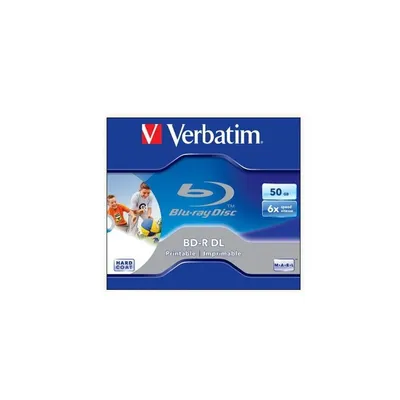 BD-R BluRay lemez, kétrétegű, nyomtatható, 50GB, 6x, normál tok, VERBATIM : VERBATIM-43736 fotó