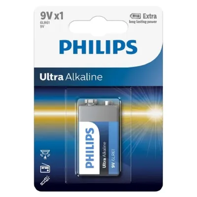 Elem Philips ultra alkáli 9V 6LR61 1db : PH-UA-9V-B2 fotó
